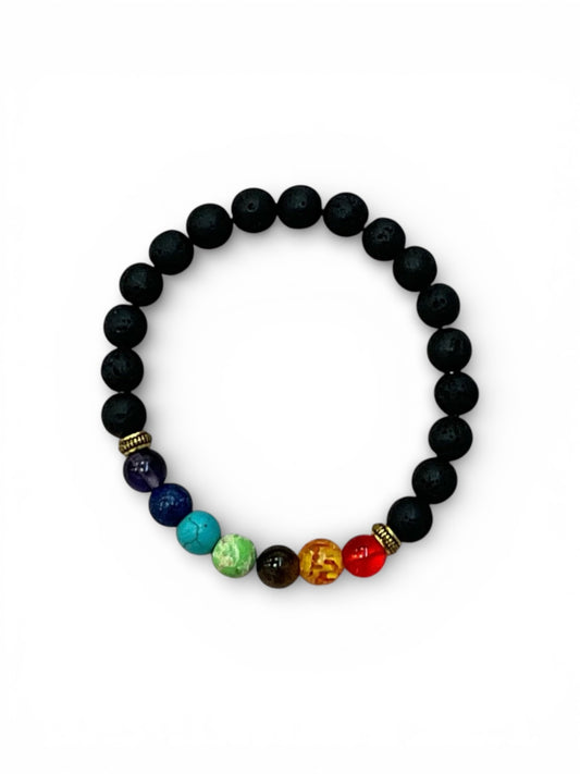 7 Chakra | Diffuser Lava Bead Bracelet